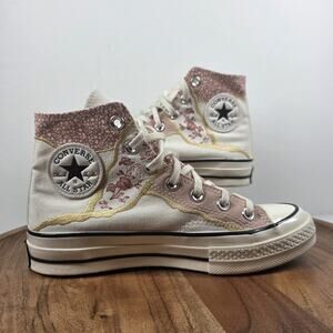 Converse Chuck 70 Metallic Floral Womens Cherry Blossom Size 7 High Top Shoes